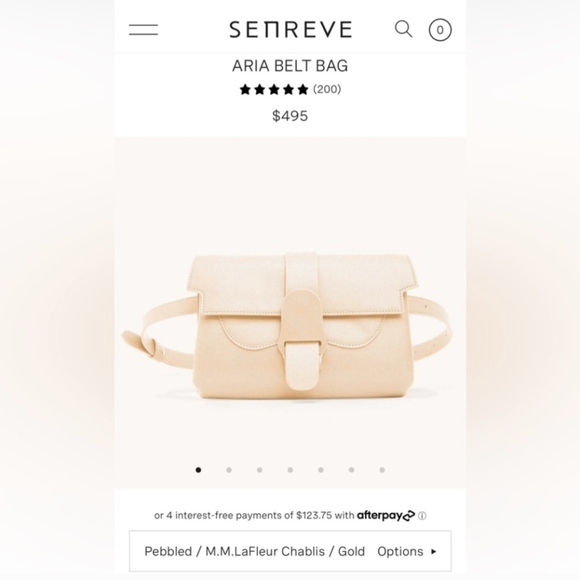 NEW Senreve Aria belt bag Pebbled Chablis / Gold  NWT - Picture 6 of 16